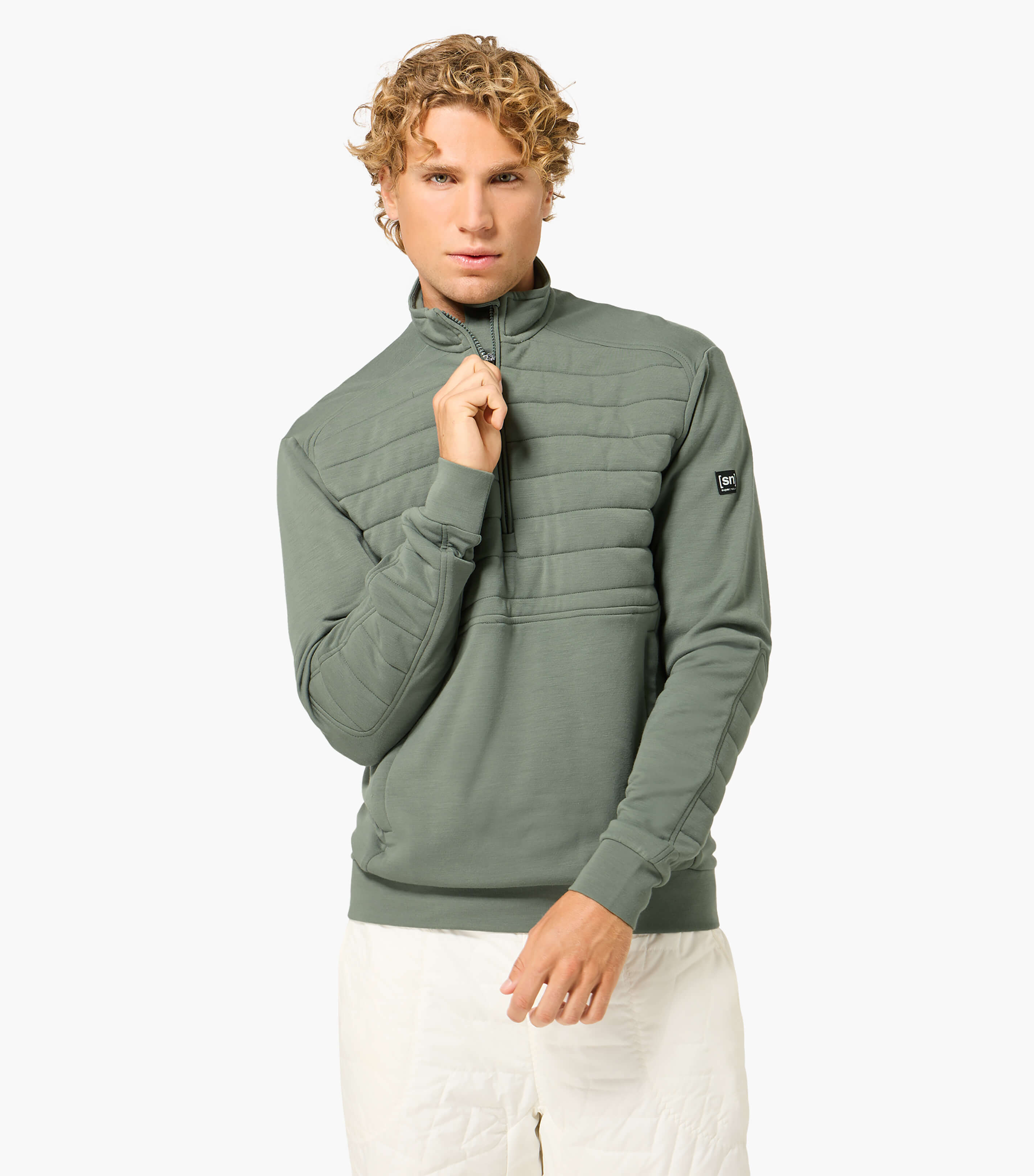 PADDED ZIP TURTLENECK