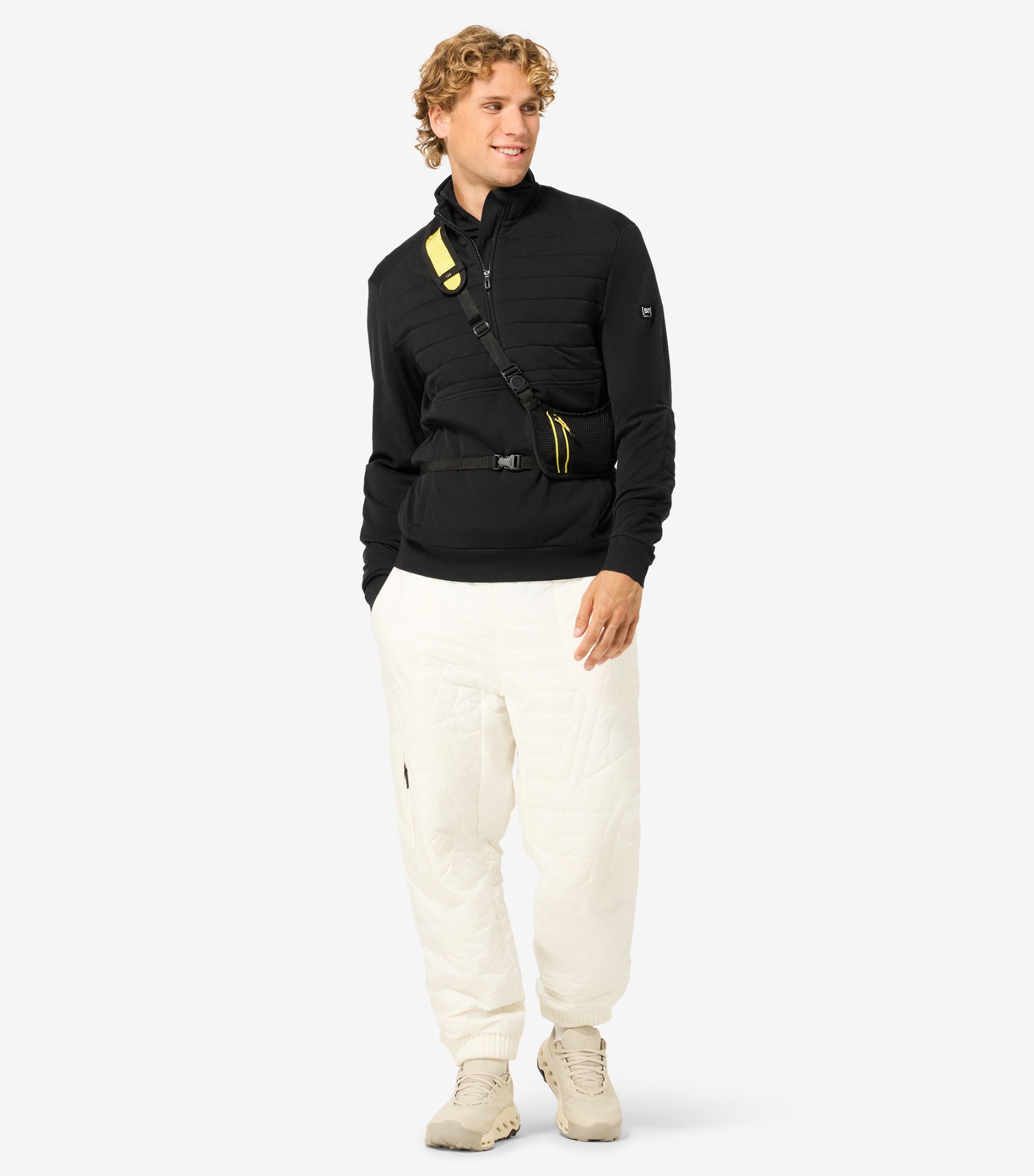 PADDED ZIP TURTLENECK