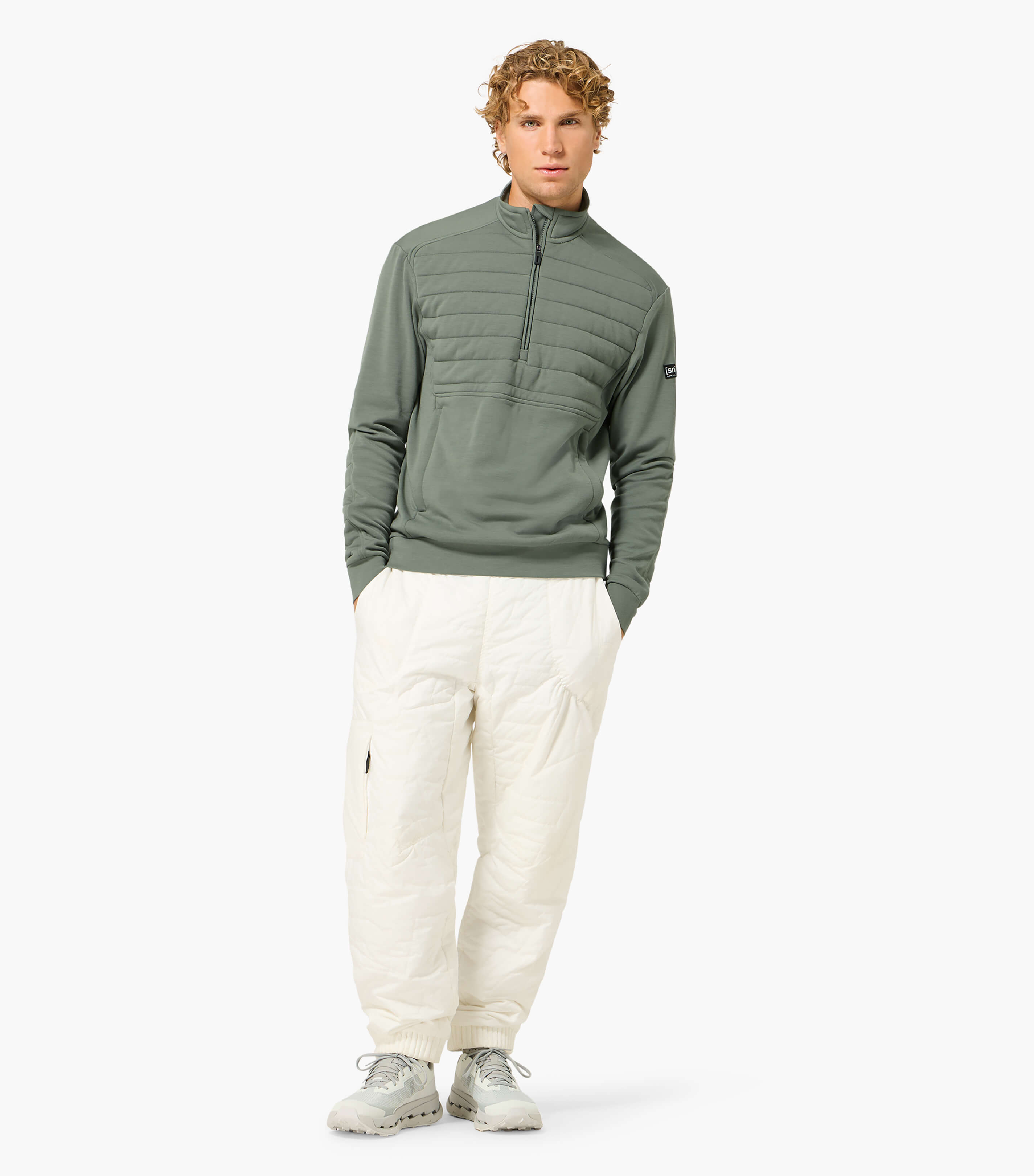 PADDED ZIP TURTLENECK