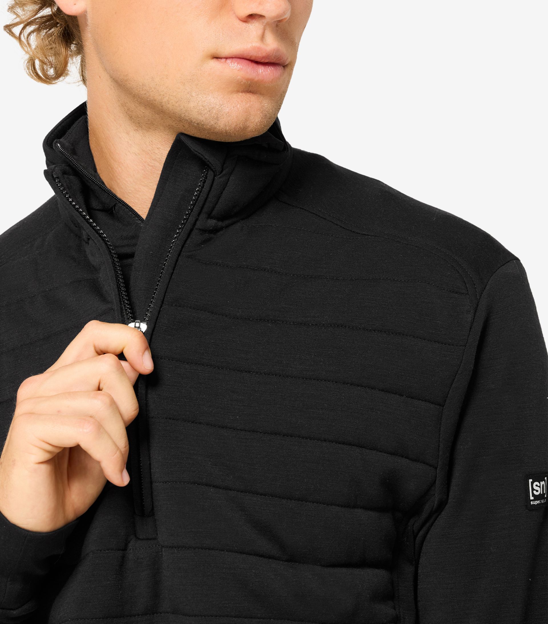 PADDED ZIP TURTLENECK