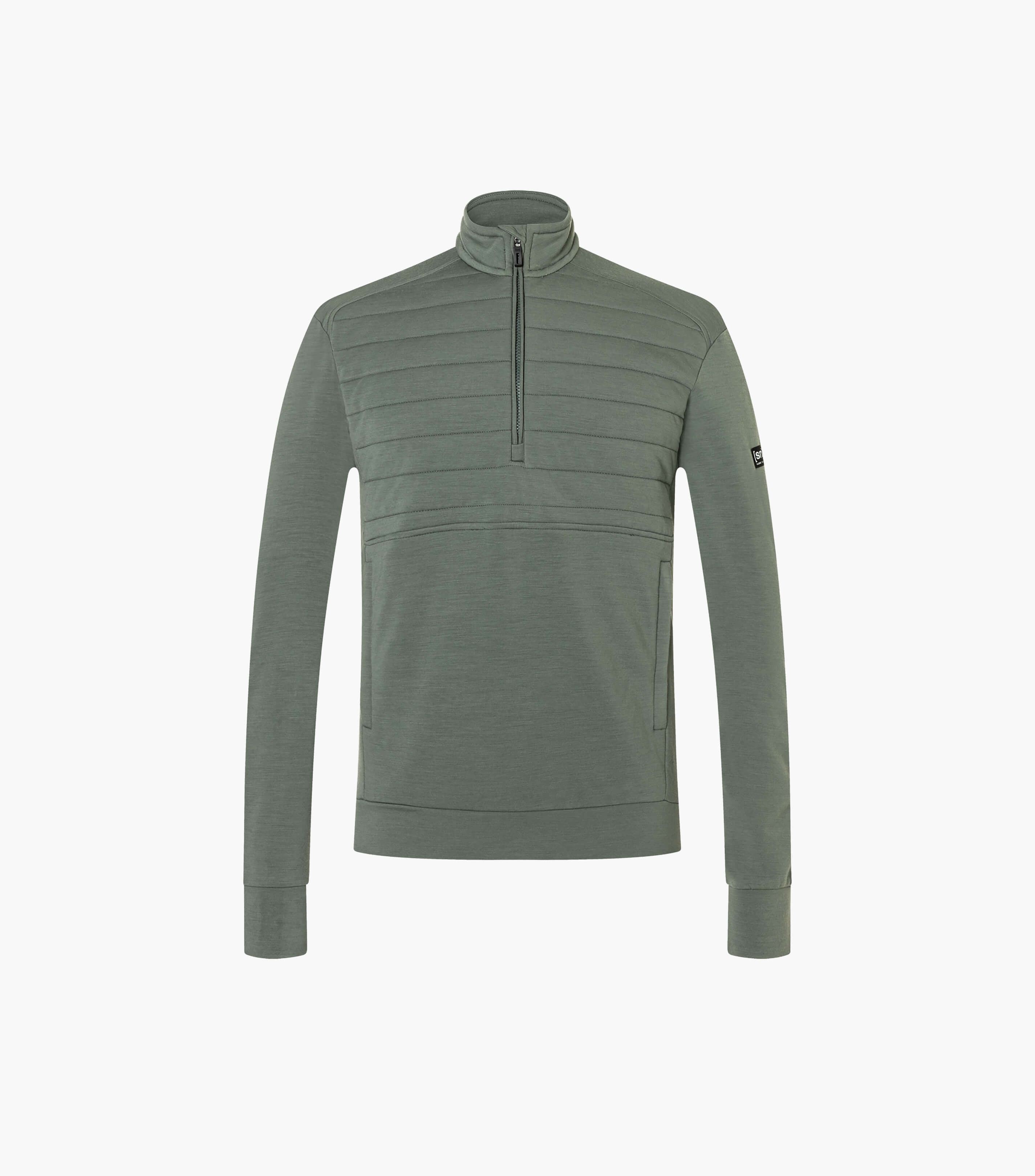 PADDED ZIP TURTLENECK