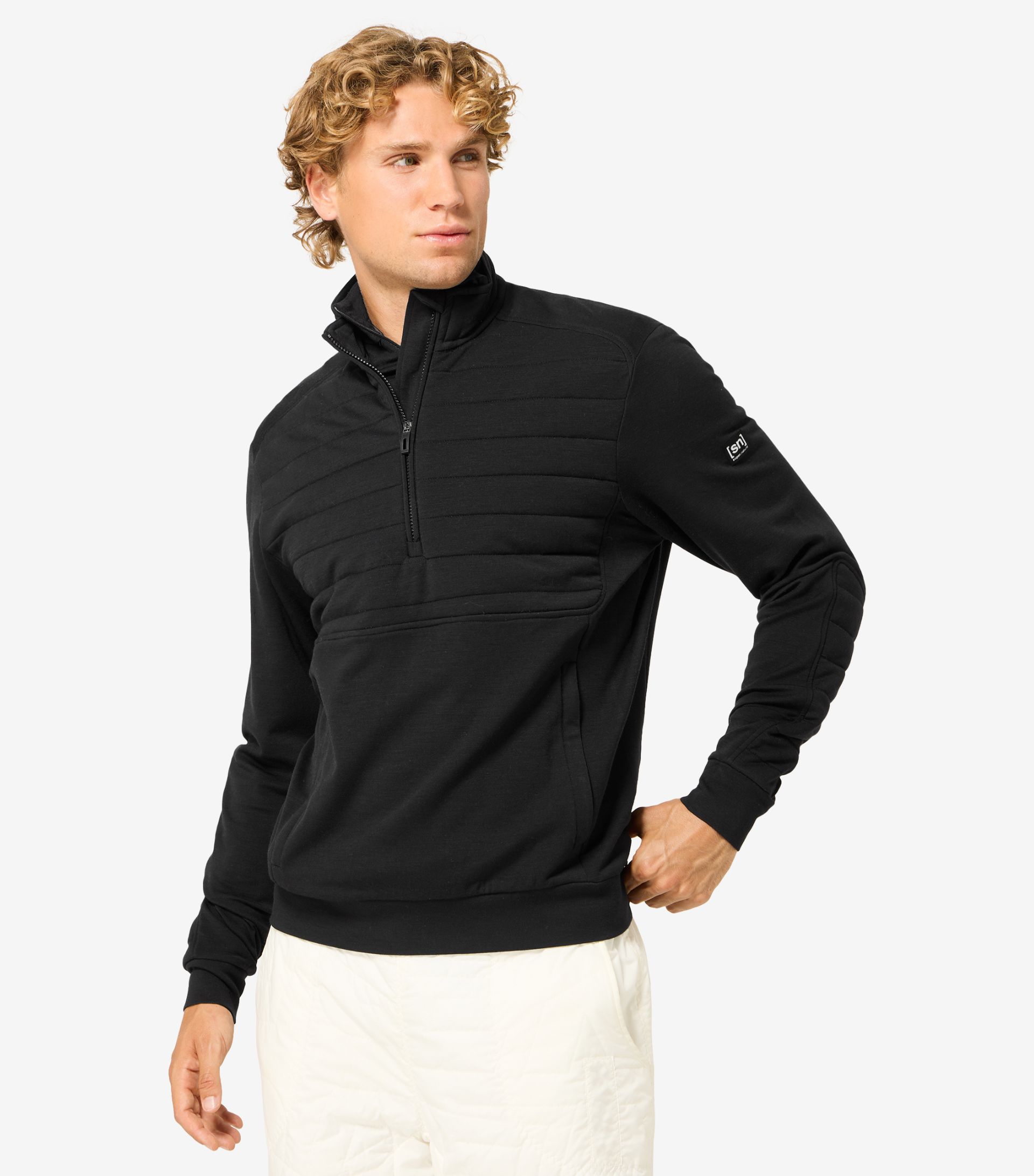PADDED ZIP TURTLENECK