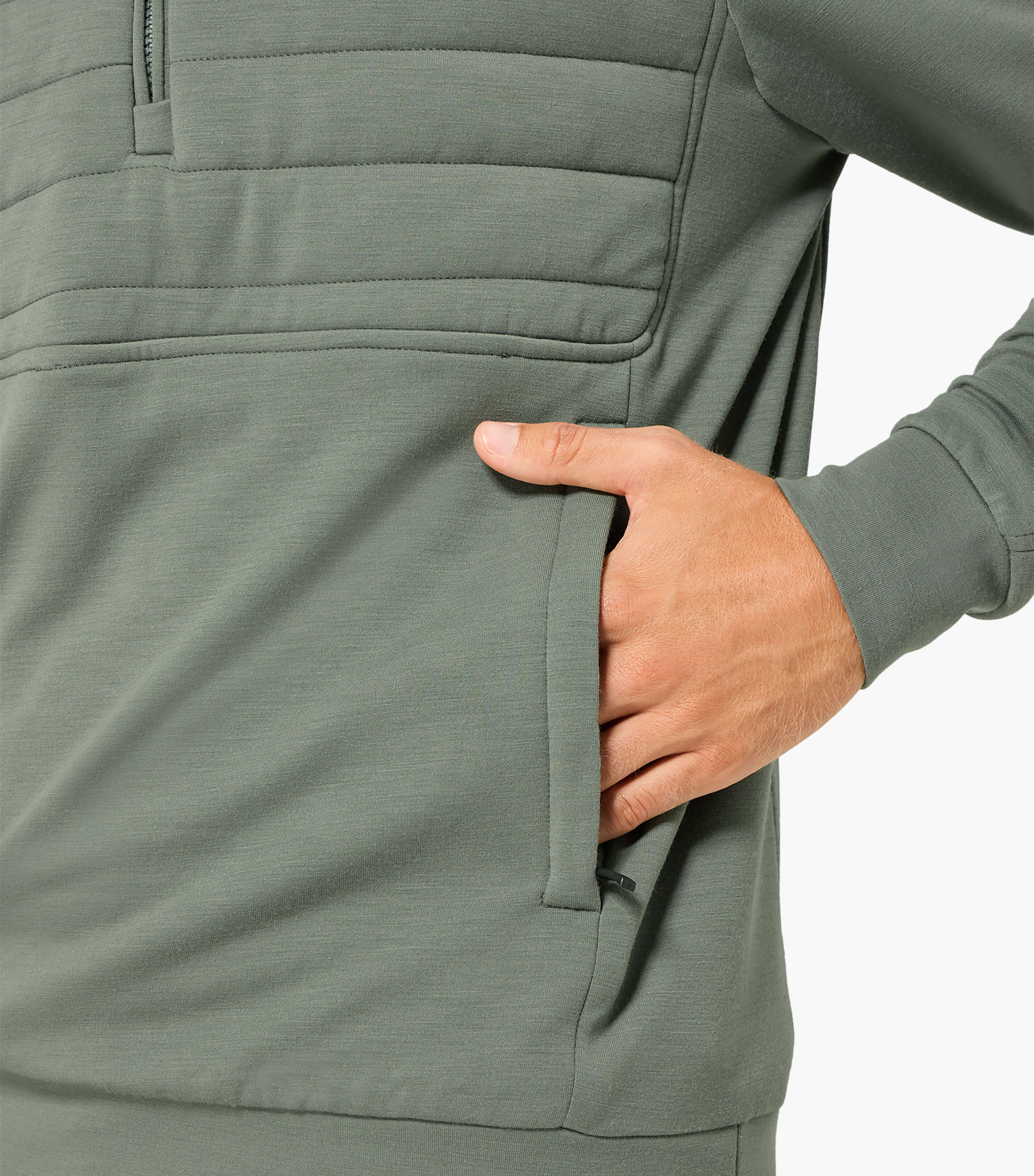 PADDED ZIP TURTLENECK